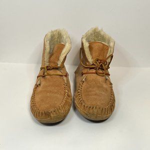 Zealand Malorie Mocassins bootie tan comfy shoes size 8